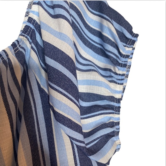 Brand New! Naïf Blue and White Vertical Striped Dress with Buttons Size PM - Picture 5 of 6